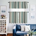 thumbnail image 2 of Abstract Pattern Kitchen Curtains Valances and Tiers Set of 3 Colorful Stripes Modern Style Vintage Tier Curtains and Valance with Rod Pocket for Small Windows, 27.5"x24", 2 of 9