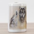 thumbnail image 3 of Colorful Ceramic Toothbrush Holder, Blur Mystic Painting of Young Native Man Feather Wolves, Decorative Versatile Countertop for Bathroom, 4.5" X 2.7", Multicolor, by Ambesonne, 3 of 4