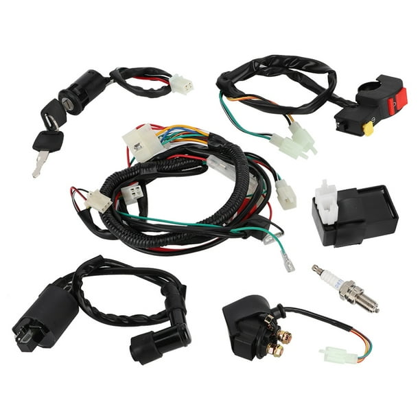 Kit de relé CDI de bobina solenoide de arnés de cableado completo, compatible con accesorios Quad ATV de 150cc Jadeshay A