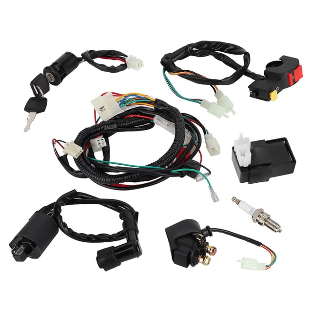 Full Wiring Harness Solenoid Coil CDI Relay Kit Fits for 150cc ATV Quad Accessory