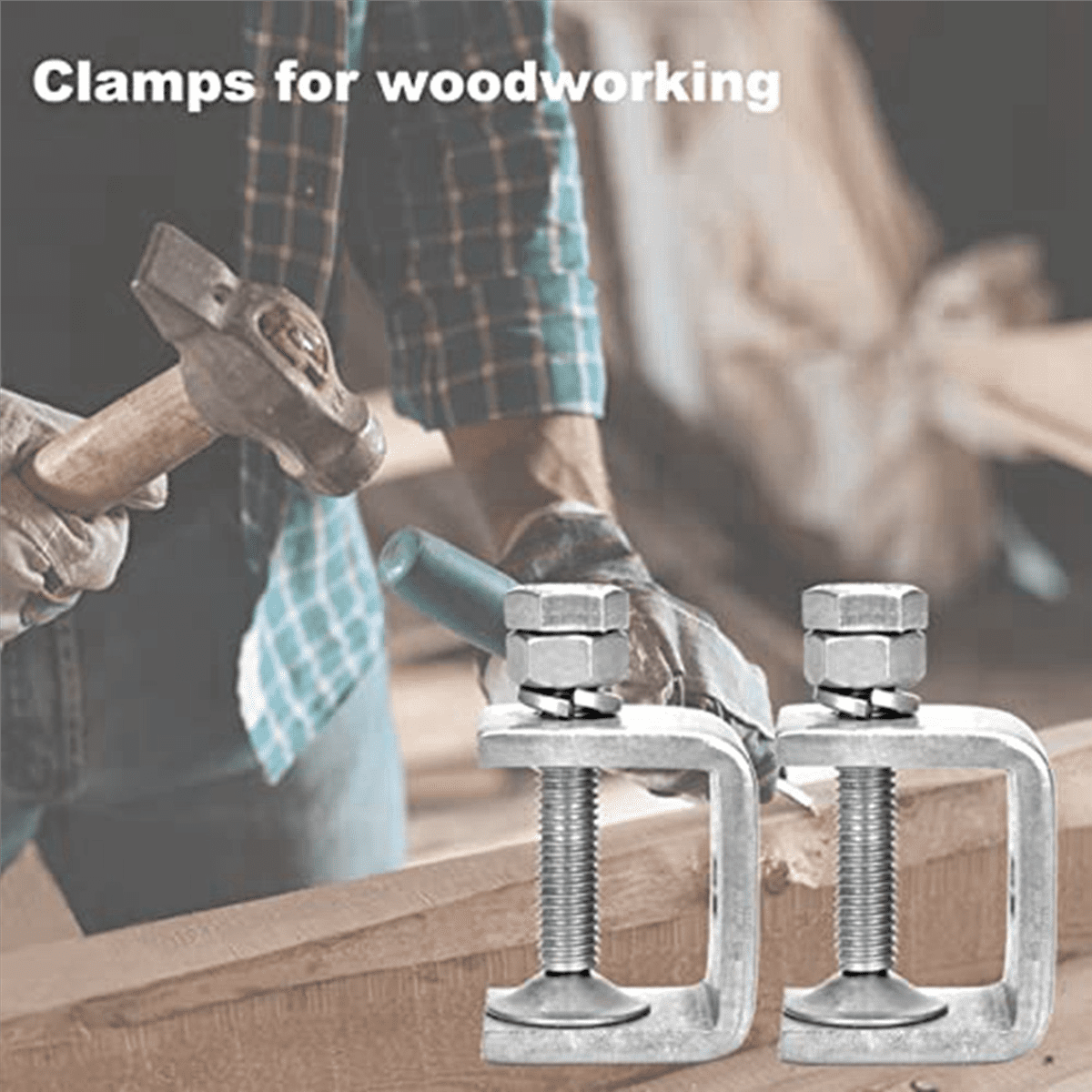 18 Pcs 1 Inch Stainless Steel Small C-Clamp for Woodworking, Heavy Duty Metal U-Clamps Mini Desk -Clamp