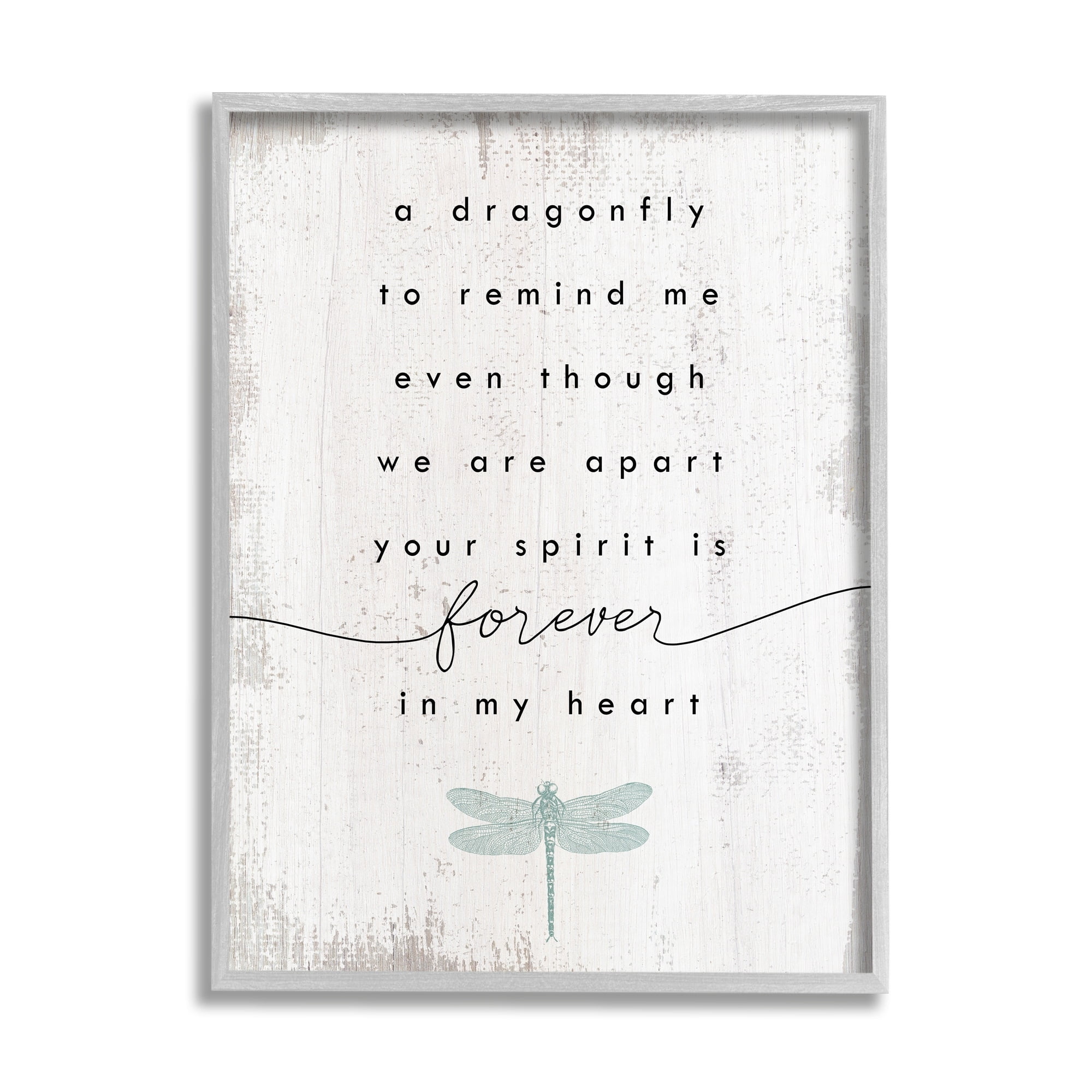 Stupell Industries Dragonfly to Remind Me Grieving Inspirational Insect Phrase,11 x 14, Design by Daphne Polselli