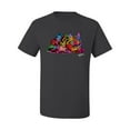 thumbnail image 2 of Wild Bobby, Colorful Rainbow Cat Animal Lover Men's Graphic T-Shirt, Charcoal, Small, 2 of 3
