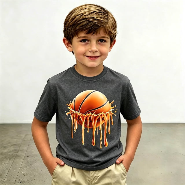 Vêtements Garçon T-Shirts Graphiques à Col Rond Hauts d'Été pour Garçons Tenues pour Filles 6-7 Ans