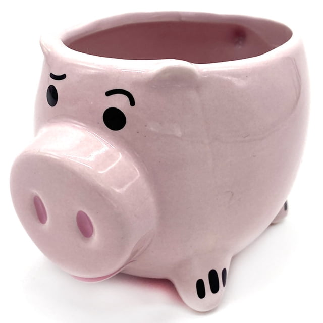 Taza de cerámica Jadeshay cerdo lindo Capacidad 400 ml Color Rosa