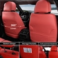 thumbnail image 4 of Coverado Car Seat Covers Full Set, Waterproof High-grade Leather Seat Protectors with Lumbar Support, Auto Cushions Universal Fit for Most Cars SUV Trucks, Red, 4 of 9