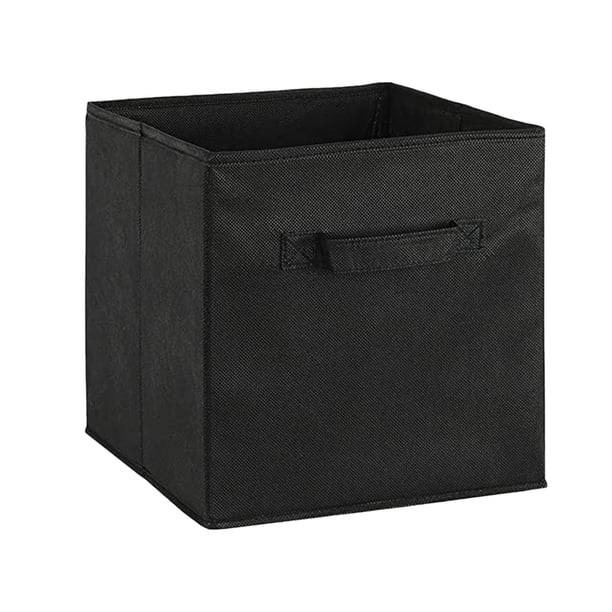 Cubos de almacenamiento plegables: tejido no tejido, asas reforzadas, 28 x 28 x 28 cm para organizar el armario o la oficina