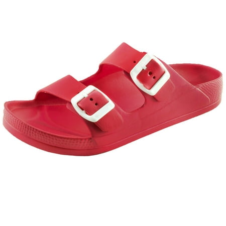 

Women s Lightweight Comfort Soft Slides EVA Adjustable Double Buckle Flat Sandals