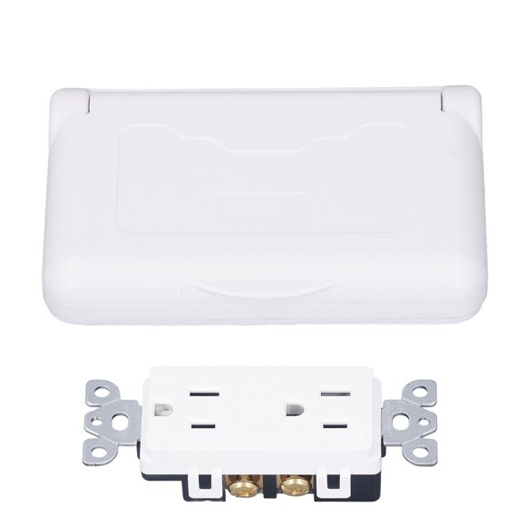 Prise de Courant Extérieure, Multifonctionnelle 15A 125VAC Isolation Résistante aux Intempéries pour Camping-Cars Remorques de Voyage