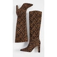 thumbnail image 3 of Steven by Steve Madden Joanis Leopard Knee High Dress Block Heel Pointed Boots (6, Leopard), 3 of 5