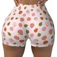 thumbnail image 2 of Picia Hand Drawn Strawberry Printed Workout Shorts for Women Seamless Scrunch Butt Lifting High Waisted Yoga Gym Booty Running Moisture-wicking Short Pants-Large, 2 of 9