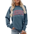 thumbnail image 4 of YUEHUA Christian Sweatshirts for Women Jesus Sweatshirt Religious Faith Long Sleeve Graphic Shirts Pullover Tops Sweater, 4 of 6