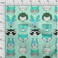 thumbnail image 3 of oneOone Rayon Mint Green Fabric Cute Animal Face Pattern Sewing Fabric By The Yard Printed Diy Clothing Sewing Supplies 56 Inch Wide, 3 of 8