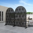 thumbnail image 4 of MAYEERTY Folding Privacy Screen – Heavy-Duty Galvanized Steel Panel,Sun,Black, 4 of 7