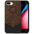 thumbnail image 1 of Case Yard Wooden Case for iPhone-8-Plus Soft TPU Silicone cover Slim Fit Shockproof Wood Protective Phone Cover for Girls Boys Men and Women Supports Wireless Charging Lara Mandala Design, 1 of 7