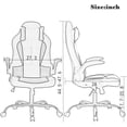 thumbnail image 3 of BestOffice Gaming Chair Ergonomic High-Back Racing Style Adjustable Headrest Lumbar Support, PU Leather Swivel, Red, 3 of 6