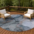thumbnail image 6 of Addison Rugs Chantille Indoor/Outdoor Transitional Abstract Blue Machine Washable Round Rug, 8' x 8', 6 of 7