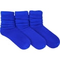 thumbnail image 6 of ToBeInStyle Pack of 3 of Colorful Unisex Fashion Slouch Socks - Royal Blue, 6 of 6