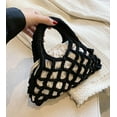 thumbnail image 5 of Kukuzhu Women Cotton Rope Top-handle Bag Summer Beach Handwoven Handbag Cotton Crochet Fishing Net Handbag Casual Bag Pouch Purse, 5 of 7