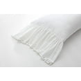 thumbnail image 4 of Pom Poms Pillowcases with Long Ruffles Ivory Pillow Shams Cotton Pillow Covers Queen Size 20"X30" Farmhouse French Country 2-Pack, 4 of 8