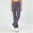 thumbnail image 2 of biudgviw Girls Flare Leggings Toddler Kids High Waist Yoga Pants Breathable Casual Athletic Bell Bottoms for Workout Dance(Gray,3-4 Years), 2 of 7