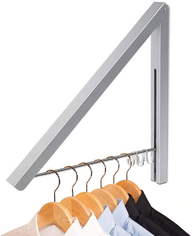 laundry room drying rack wall mounted on Clothes Drying Rack Wall Mount Folding Clothes Airer Retachable Coat Rail For Laundry Room Bedroom Balcony Motorhome Silver Walmart Com Walmart Com