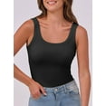 thumbnail image 6 of Womens Sleeveless Scoop Neck Tank Top Ribbed Fitted Summer Basic Slim Cute Tops Black XL, 6 of 9