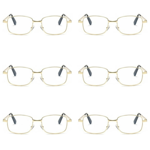 6 Pairs Mens Womens Metal Frame Clear Lens Reading Glasses Fashion Classic Readers  1.00