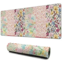 Long Mouse Pads for Desk,Pioneer Flower Floral Print Pattern Desk Mats on Top Of Desks, Desk Mouse Pad Extra Large with 3mm Non-Slip Base and Stitched Edge for Gaming,Office,Work,Home 31.5"x11.8"