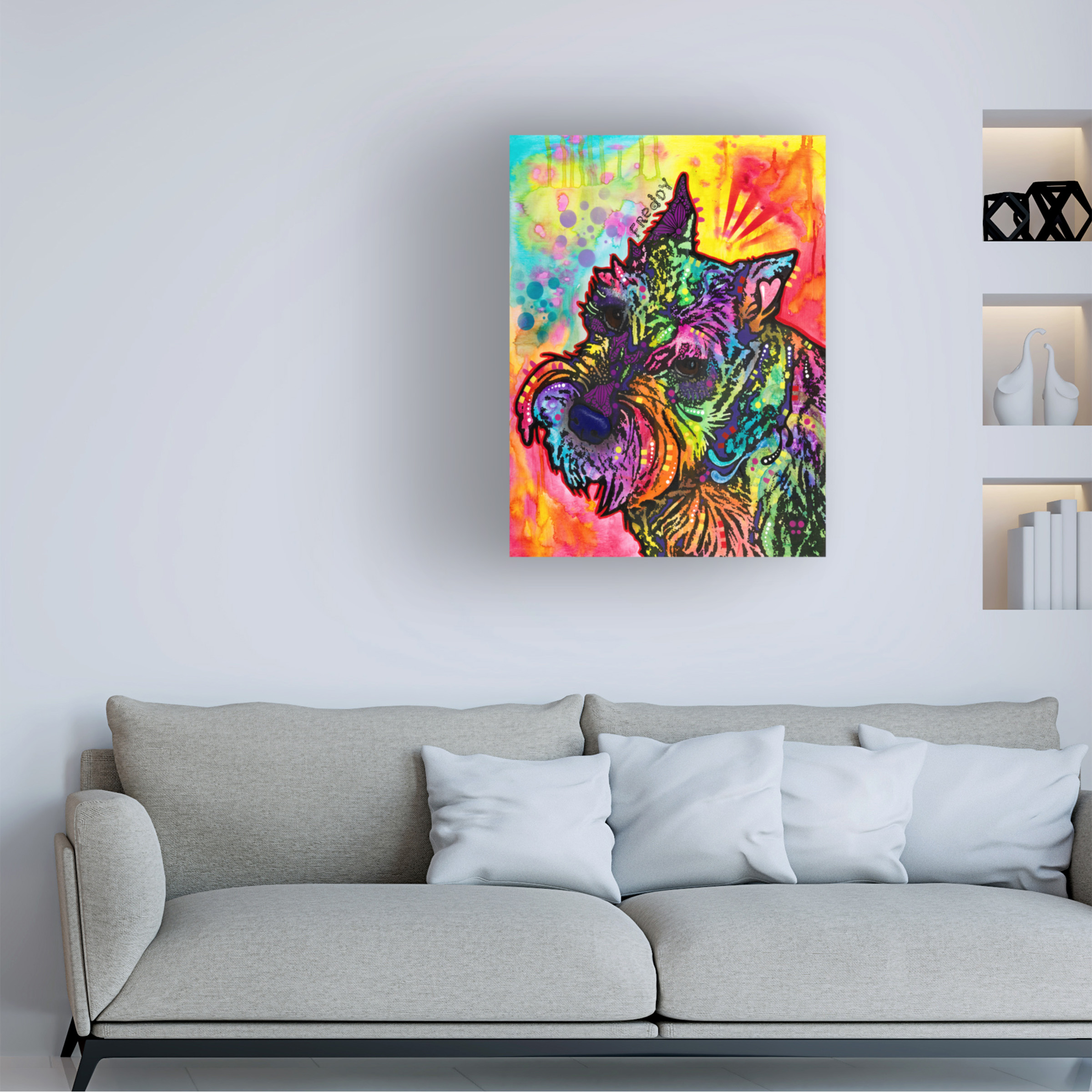 Trademark Fine Art 'Freddy the Schnauzer' Canvas Art by Dean Russo