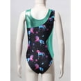 thumbnail image 6 of CHICTRY Kids Girls 2Pcs Gym Sports Yoga Suit Colorful Prints Sleeveless Leotard with Shorts Dance Outfit Dark Night 6, 6 of 7