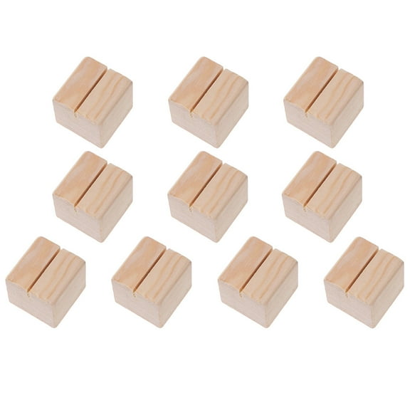 WRISTBIQUE Rustic Style Wood Place Card Holders Khaki 10Pcs for Wedding Decor