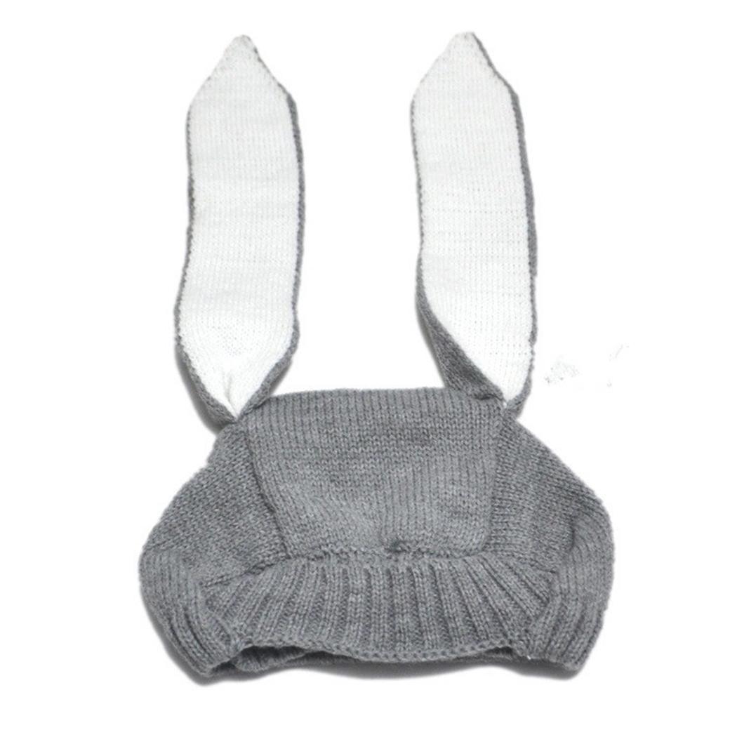 New Baby Rabbit Ears Knitted Infant Toddler Solid Winter Photogragh Warm Hat