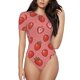 thumbnail image 1 of Balery Red Strawberry Body de cuello redondo de manga corta para mujer Tops de manga corta Tops básicos-Large, 1 of 7