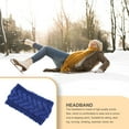 thumbnail image 2 of Bandeau d'Hiver pour Femmes, Élasticité, Chaud, Style Simple, Accessoires pour Cheveux, Marine, 2 of 6