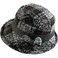 thumbnail image 6 of CoCopeaunts Tweed Bucket Hats for Women Hundred Knot Bow Vintage Check Basin Cap Rolled Edge Foldable Adjustable Bucket Caps, 6 of 8