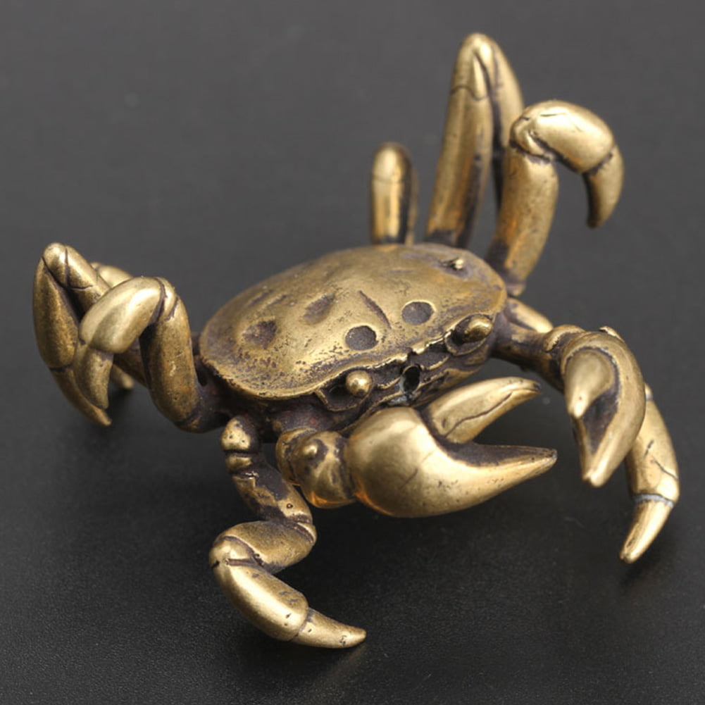 Solid Brass Office Desk Miniature Figurines Home Decor Crab Ornament Hard Party 