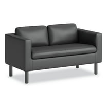 HON Parkwyn Loveseat - 53.5" x 26.8" x 29" - Material: Polyurethane - Finish: Black