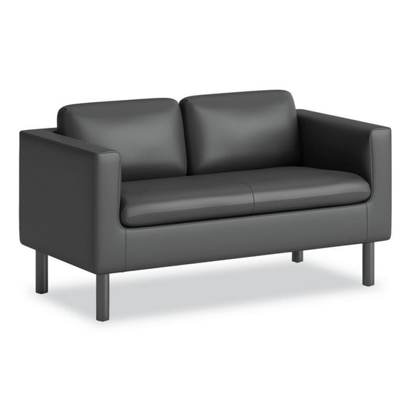 HON Parkwyn Loveseat - 53.5" x 26.8" x 29" - Material: Polyurethane - Finish: Black