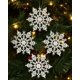 thumbnail image 2 of Juego de 12 adornos colgantes de copos de nieve de 10 cm - Adornos navideños (blanco), 2 of 5
