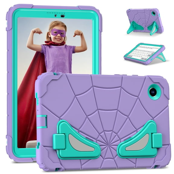 Dteck for Samsung Galaxy Tab A11 2025 8.7 inch SM-X133/X155) Tablet Case,Heavy Duty Hybrid Shockproof Rugged Protective Cover with Foldable Kickstand for Kids Children Boys Babies, Purple Mint