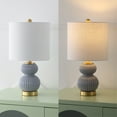 thumbnail image 5 of JONATHAN Y Daphne 20" Contemporary Transitional Metal/Glass Ribbed Gourd LED Table Lamp, Gray/Brass Gold, JYL1099C, 5 of 7