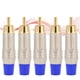 thumbnail image 4 of Conector de audio con conector de soldadura macho RCA chapado en oro 5 piezas carcasa de Aleación de zinc azul Bling Bling, 4 of 7