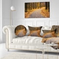 thumbnail image 3 of Designart Autumn Walk Way with Fallen Leaves - Modern Forest Throw Pillow - 12x20, 3 of 5