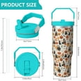 thumbnail image 4 of 30oz Handheld Travel Tumbler with Handle – Double Wall Stainless Steel Insulated Cup, Flip Straw Lid, Leak-Proof & BPA-Free for Hot and Cold Drinks – Durable Coffee & Juice Mug Pink, 4 of 7