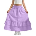 thumbnail image 2 of Girls' Casual Tiered Maxi Skirt with Elastic Waist, 2 of 7