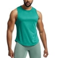 thumbnail image 2 of Yindaity Men's Tank Undershirts - Men's Sleeveless Tank Top - Men's Cotton Tank Undershirts Gym Tank Tops for Men (Mint Green,L), 2 of 6