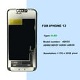 thumbnail image 2 of Reemplazo de Pantalla OLED para iPhone 13 (No LCD), Pantalla Retina Full HD de 6.1 Pulgadas, con Ensamblaje de Marco Digitalizador de Pantalla Táctil., 2 of 6