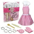 thumbnail image 1 of MesaSe 11PCS Children Cooking and Baking Kit Cook Role Play Clothes Set Apron Chef Hat Utensils Cake Cutter Cupcake Moulds Gloves for Little Girls Present, 1 of 12