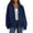 Navy Blue, variant on PRETTYGARDEN Women's Faux Suede Motorcycle Jacket Trendy Fall Fashion Oversized Zip Up Coats Winter Clothes Outerwear